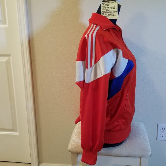 #955 NWOT Adidas Red & Blue Track Jacket S Dolman - Picture 6 of 16